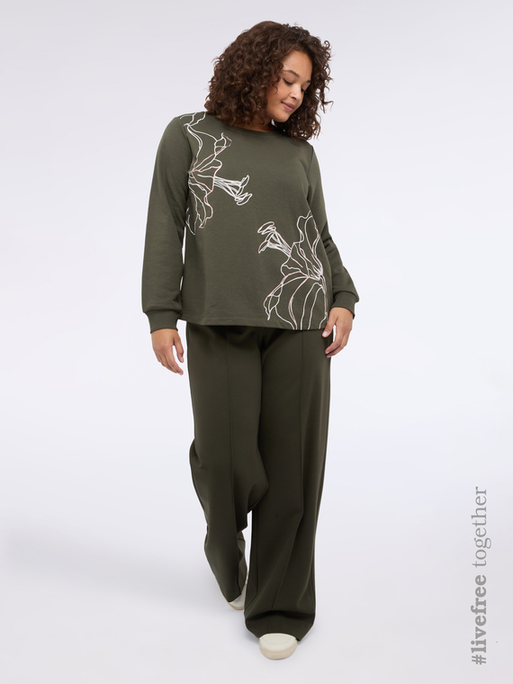 Wide leg trousers in milano stitch