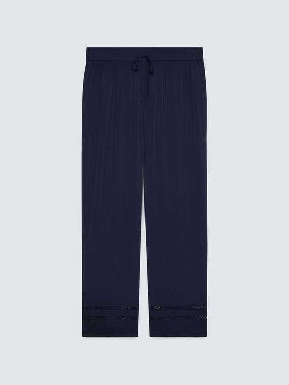 Wide-Leg-Hose mit Ajour-Detail