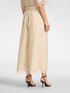 Pantaloni cropped in lino con pizzo image number 1
