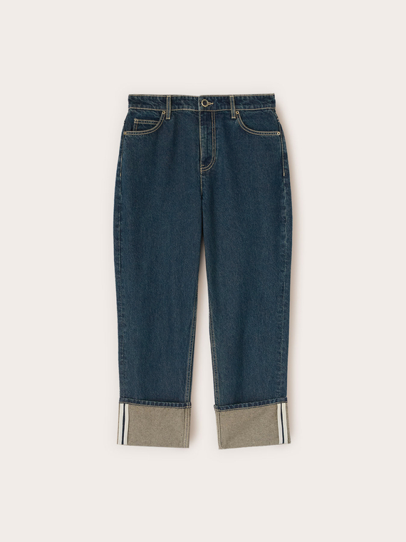 Cropped jeans with turn-up