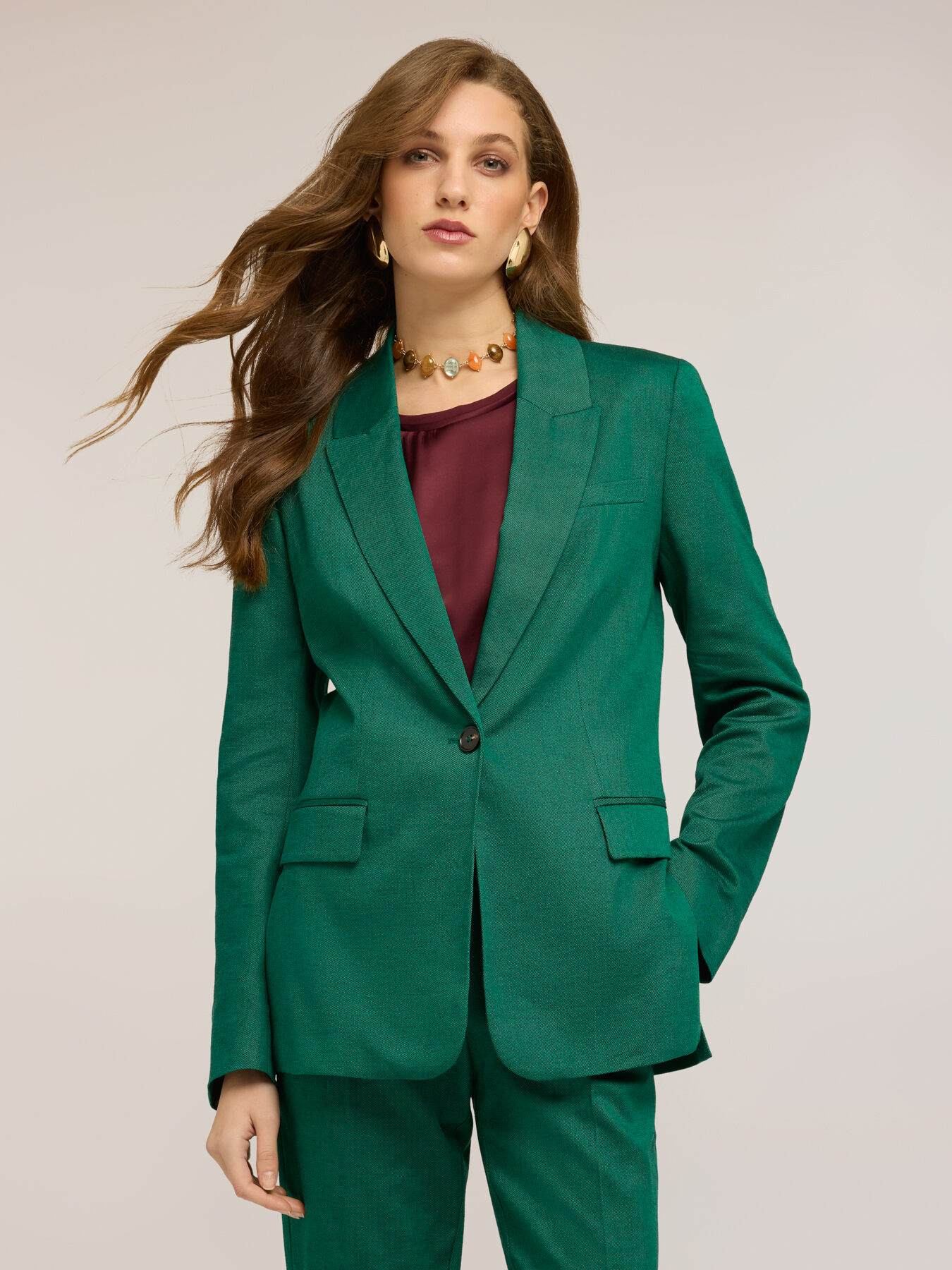 Blazer monopetto misto lino image number 3