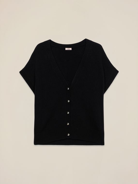 Cardigan maniche corte misto viscosa