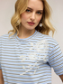 Striped t-shirt with floral embroidery image number 3