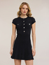 Flare knit dress with buttons image number 2