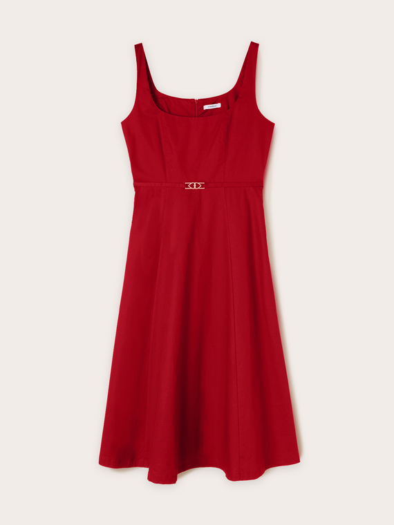 Robe mi-longue en popeline