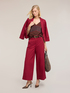 Pantaloni cropped din twill de bumbac image number 3