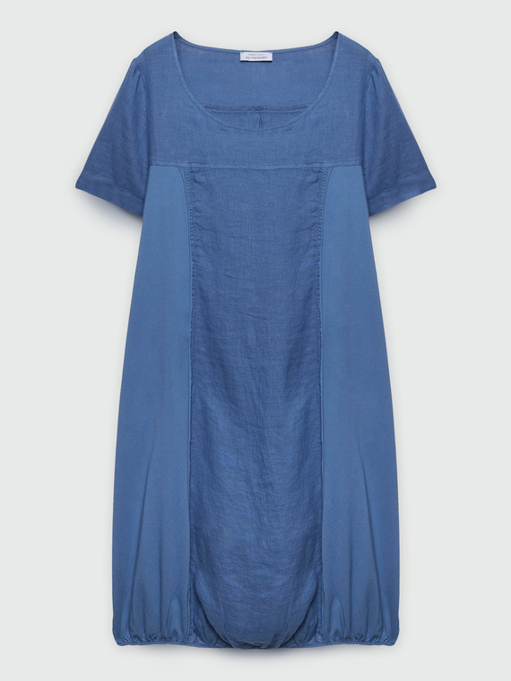 Vestito in lino e jersey