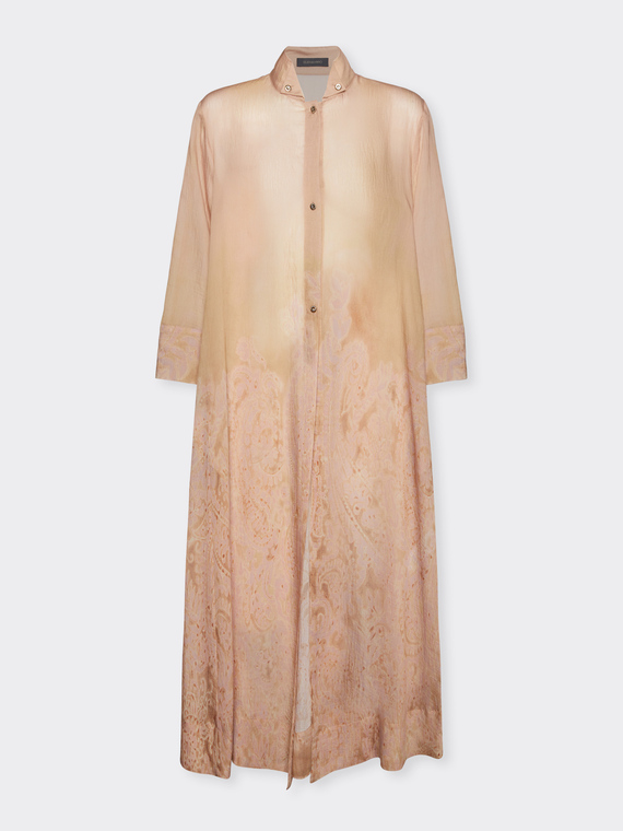 Camicia lunga in organza stampata