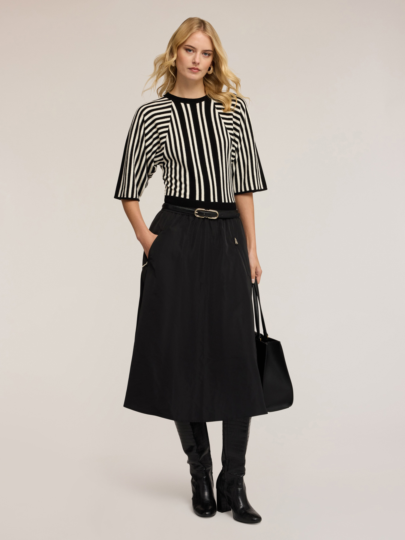 Maglia a righe con maniche corte image number 3