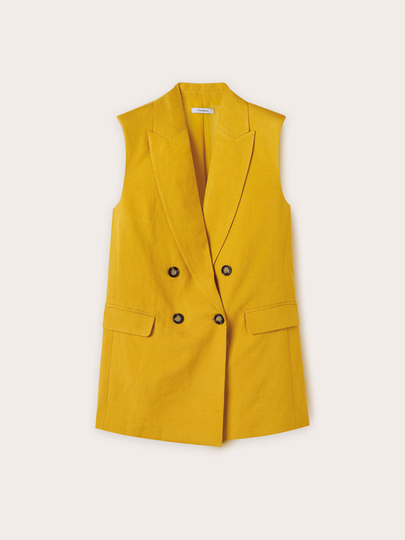 Gilet large en lin mélangé
