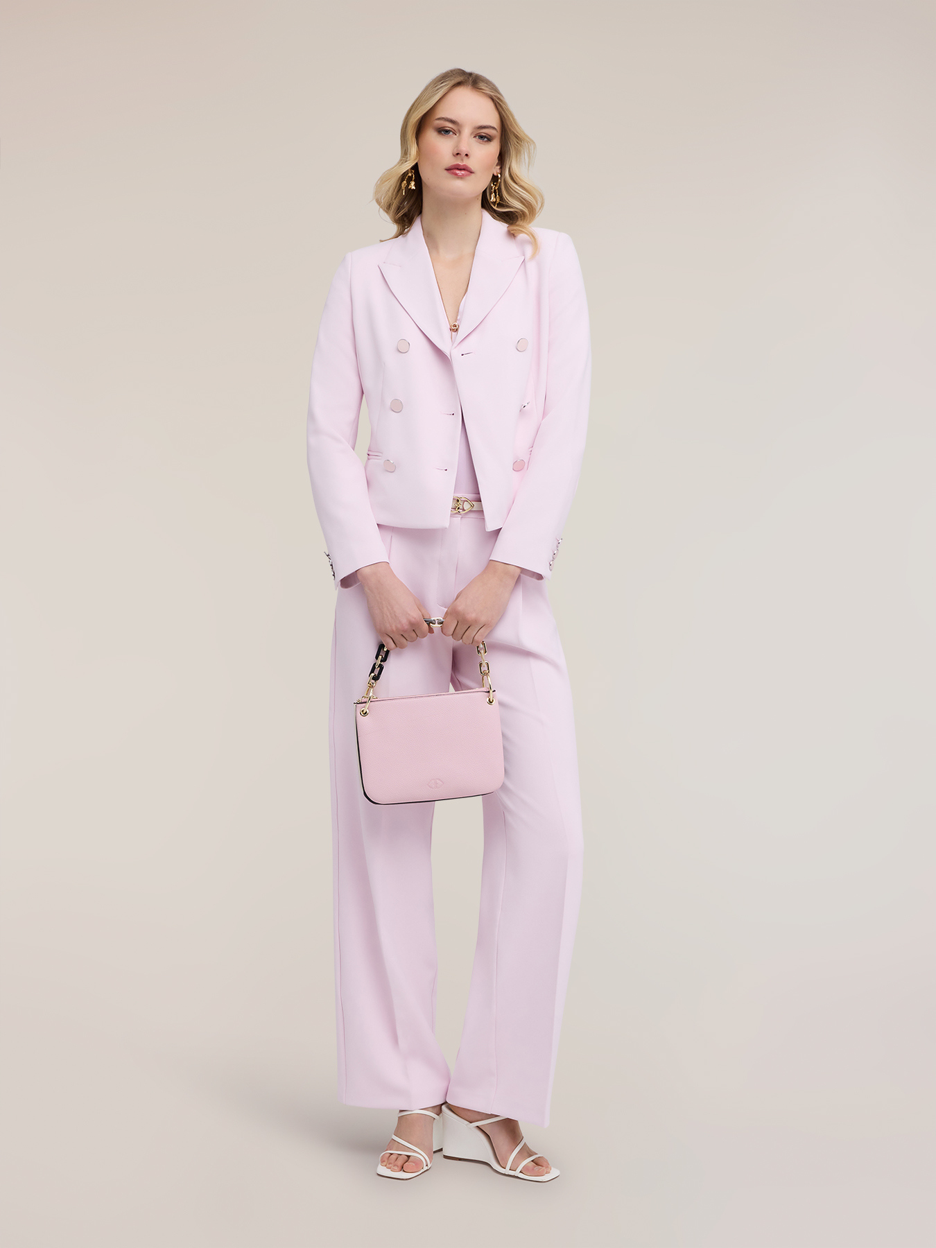 Double-breasted jacket in cady crepe image number 3