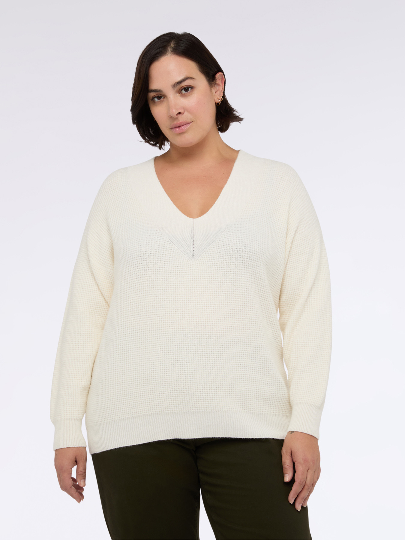 Pullover mit V-Ausschnitt aus Viskose-Mischgewebe image number 0