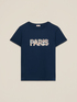 Jersey T-shirt with jewel appliqué image number 3
