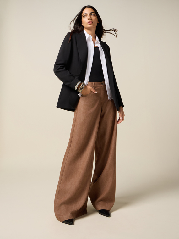 Pantaloni palazzo din tencel
