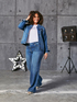 Wide Leg Jeans with rhinestone pinstripes image number 4