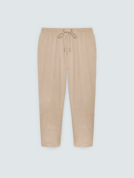 Jogger pants in fleece with drawstring