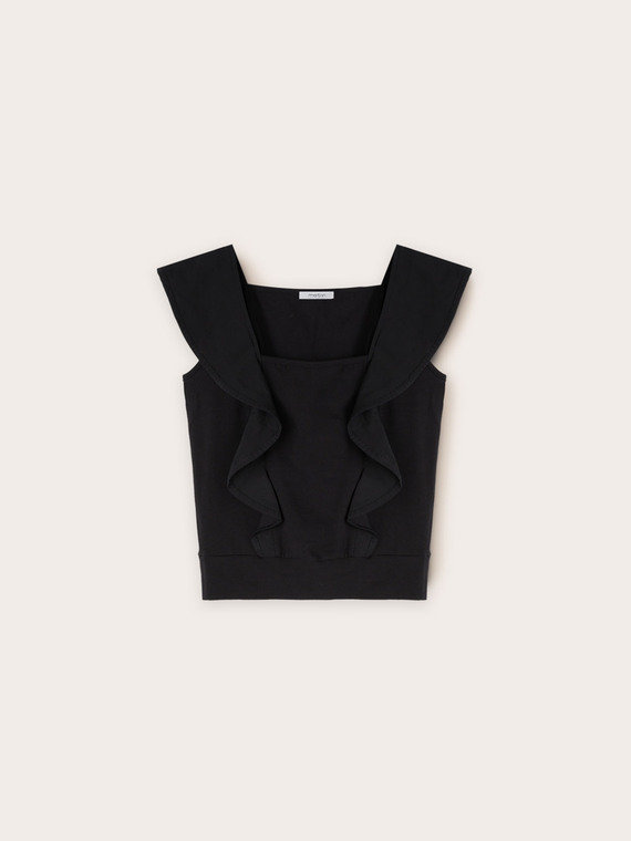 Jersey top with flounce