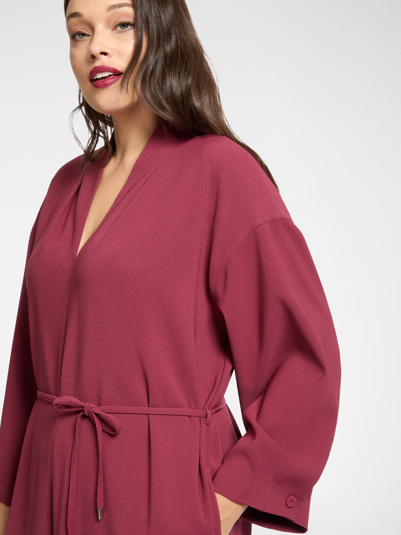 Jumpsuit in crepe fabric with belt image number 3