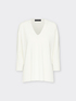 Sweater with ribbed border at hem image number 4