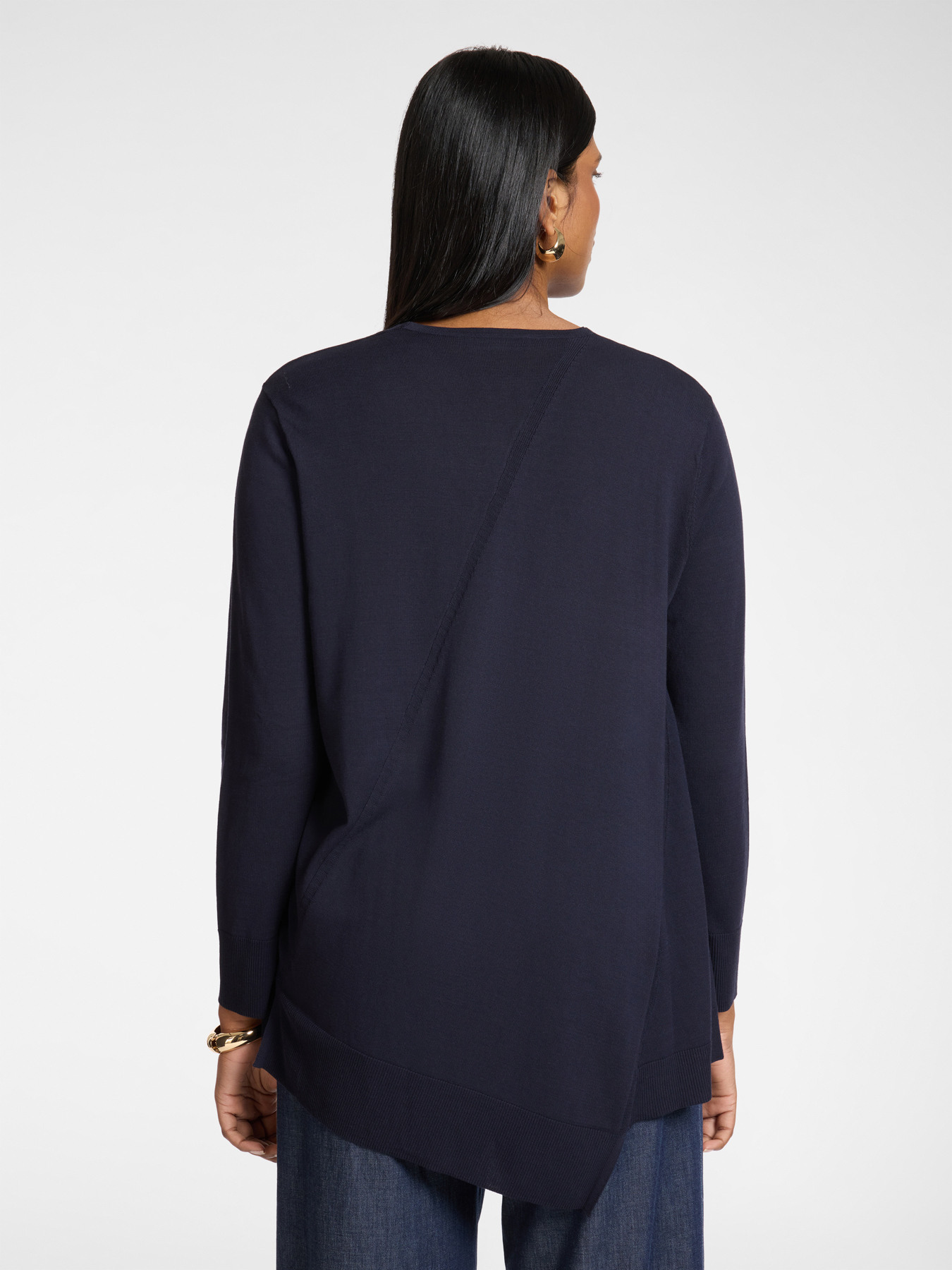 Maglia asimmetrica in cotone e modal image number 1