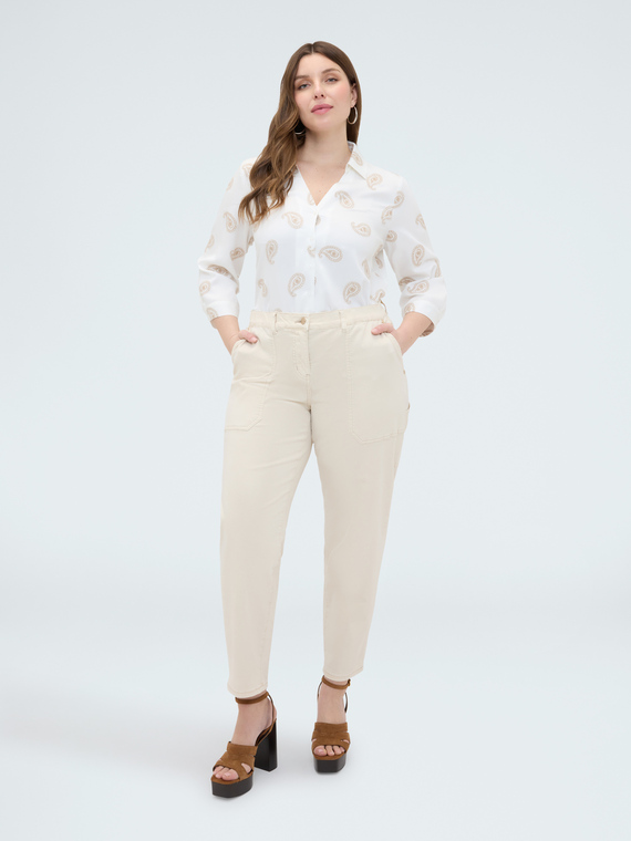 Viscose shirt with paisley embroidery