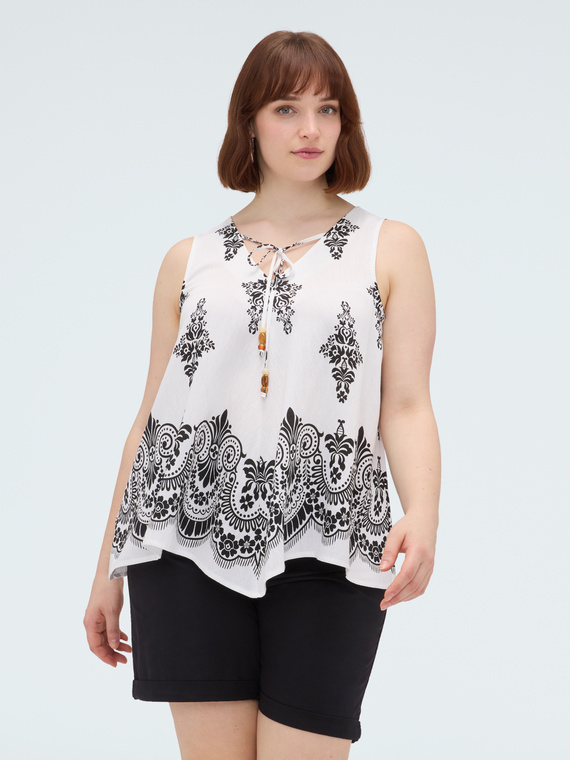 Top aus Viskose mit Print