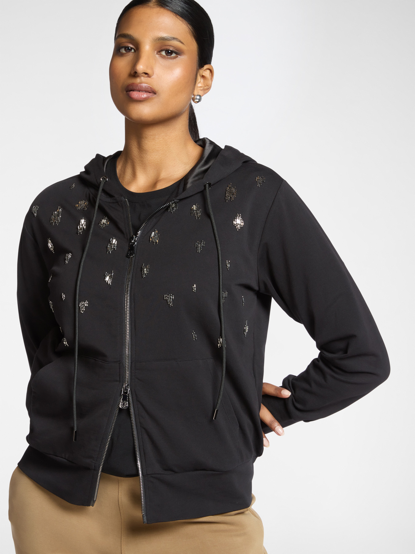 Baumwoll-Sweatshirt mit Stickerei image number 0