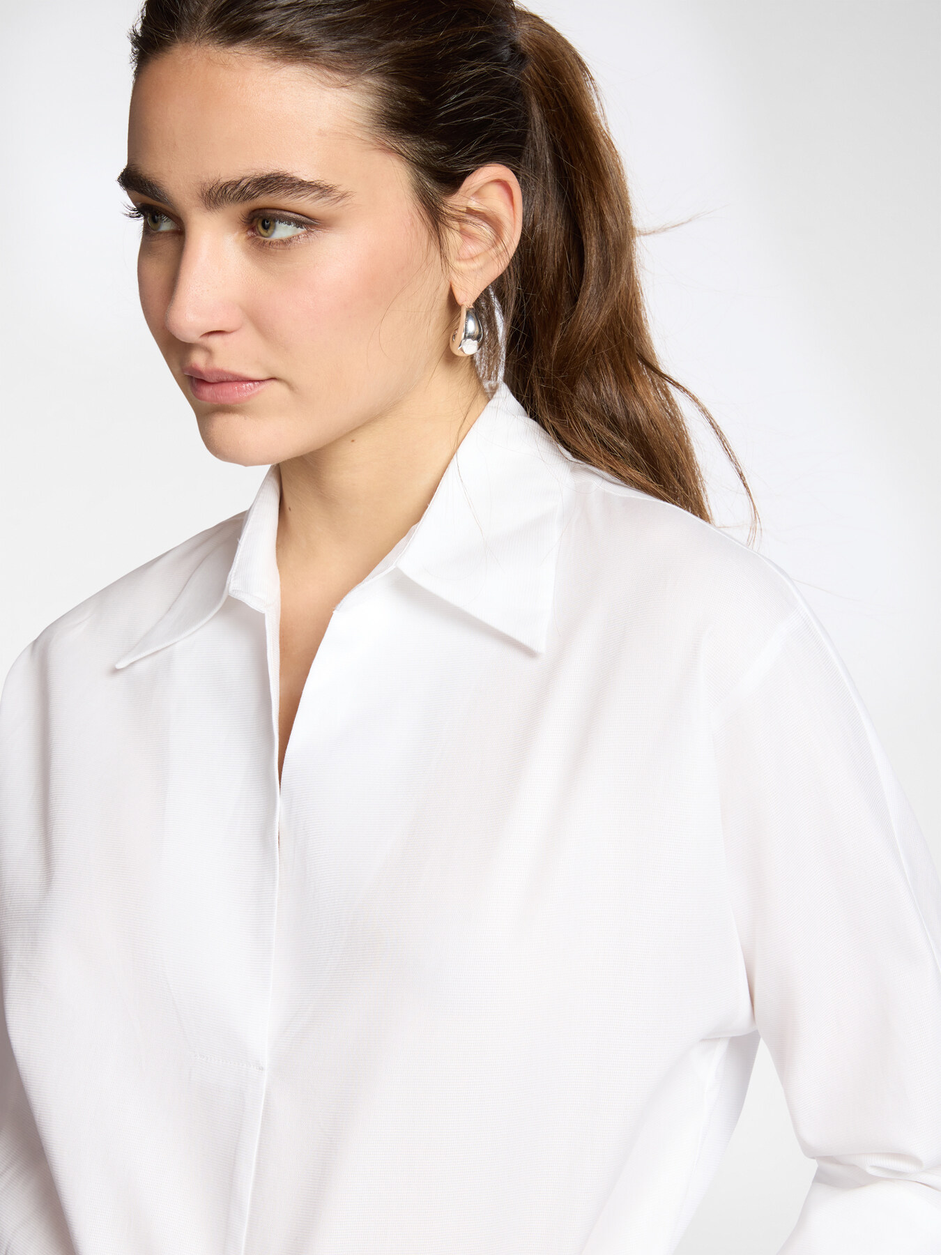 Camicia in popeline maniche tre quarti image number 3