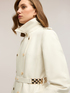 Double-breasted trench coat with military details image number 3