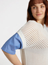 Maglia traforata con maniche a righe image number 3