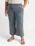 Cropped jeans with macramé at the hem image number 2