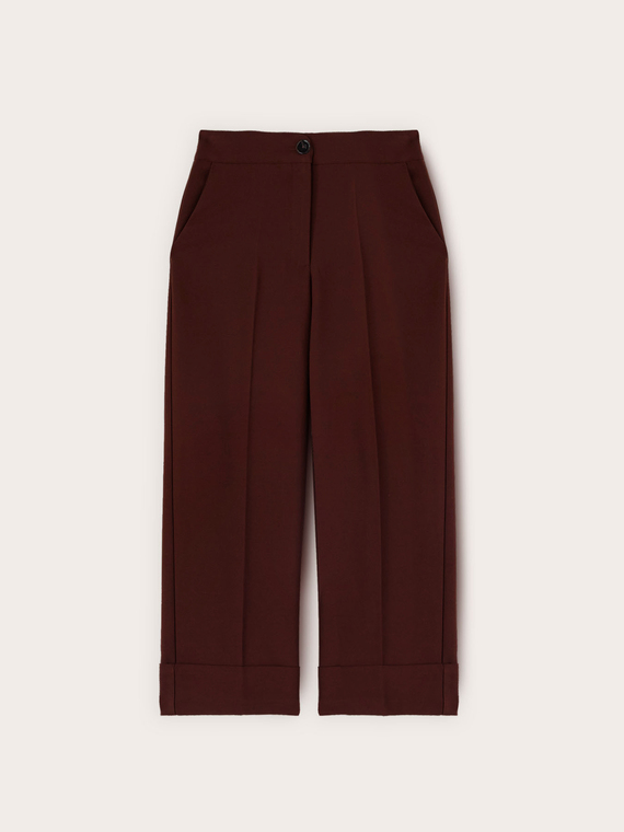 Cropped crepe trousers