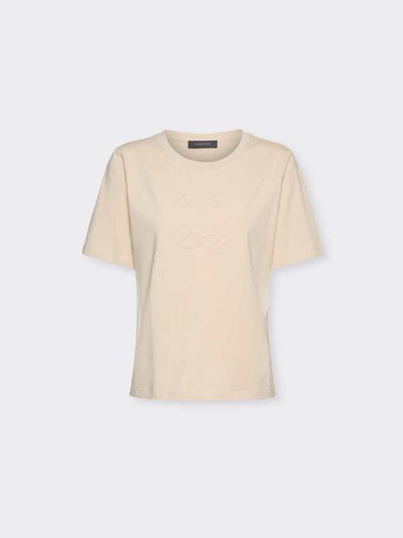 T-shirt in cotone con ricamo Monogram