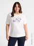 T-Shirt mit Motivationsschriftzug und Schleife image number 0