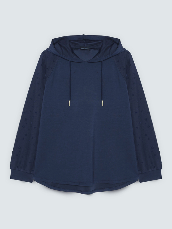 Hoodie with heart-shaped sleeves