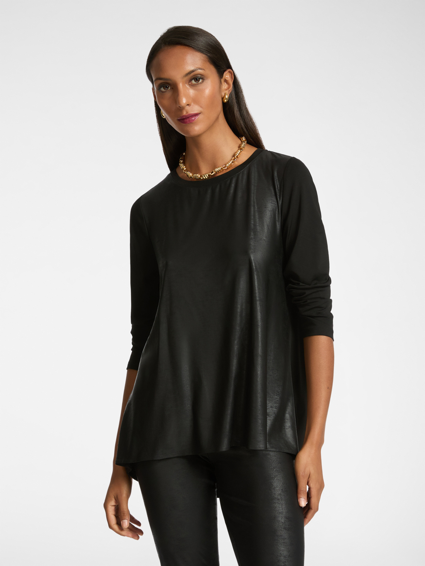 Relaxed fit T-shirt in two fabrics image number 3