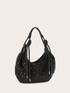 Hobo bag con decorazione di pietre image number 3