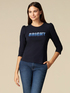 T-shirt avec application de lettres image number 0