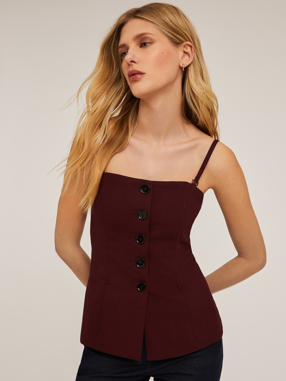 Top bustier con bretelle