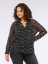 Shirt with lettering print in crinkled fabric image number 0