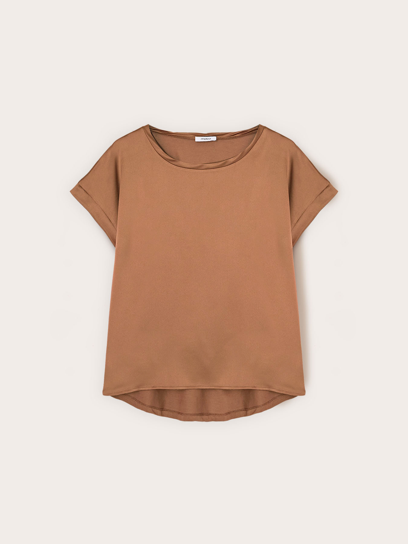 Two-tone cotton blend T-shirt image number 3