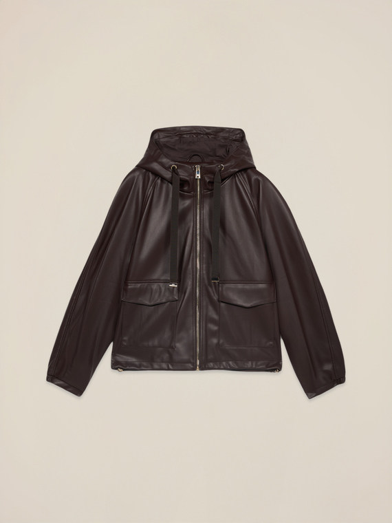 Short jacket with hood and zip