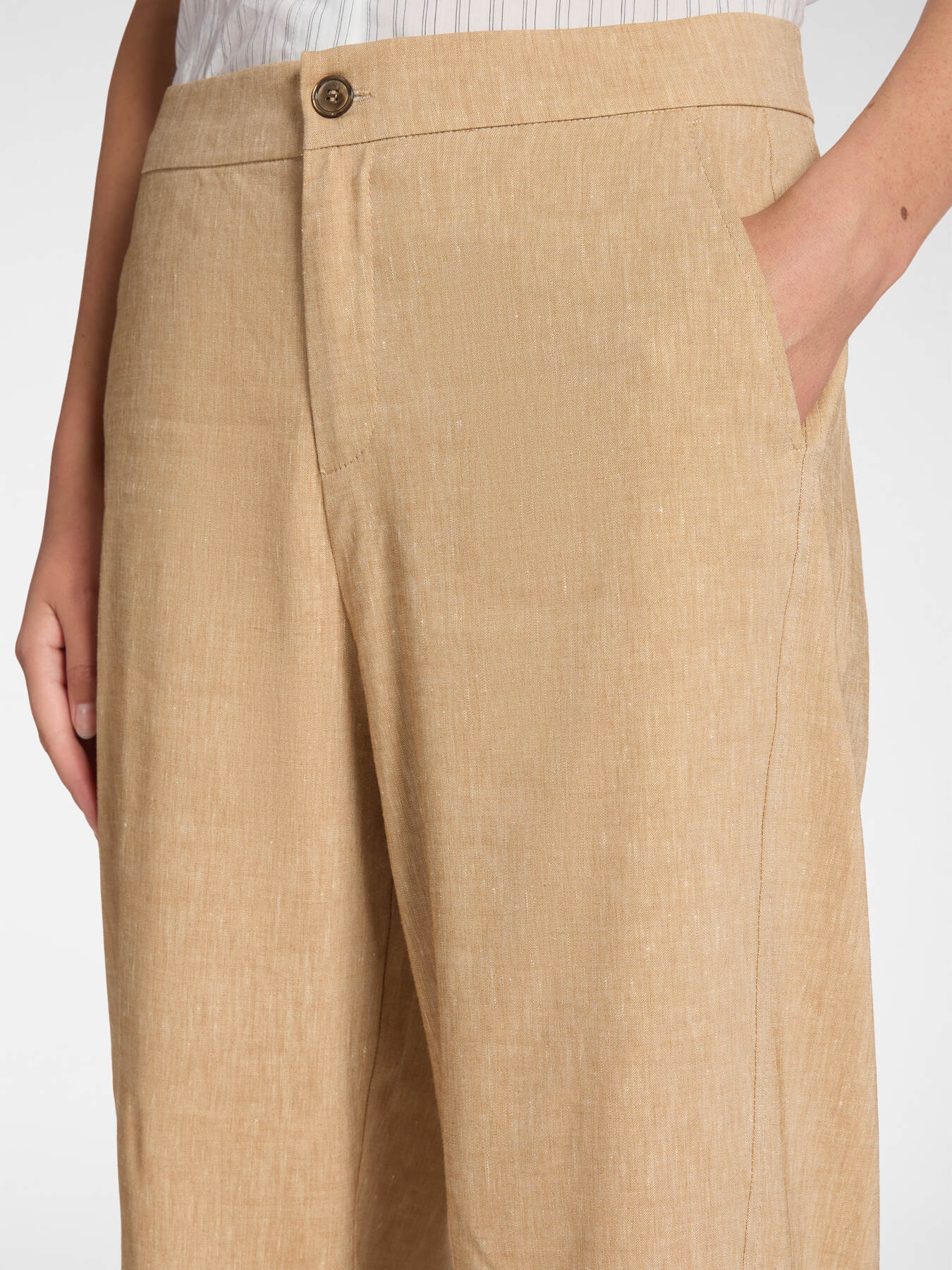 Pantaloni palazzo misto lino image number 3