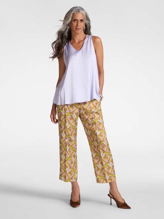 Printed cropped trousers
