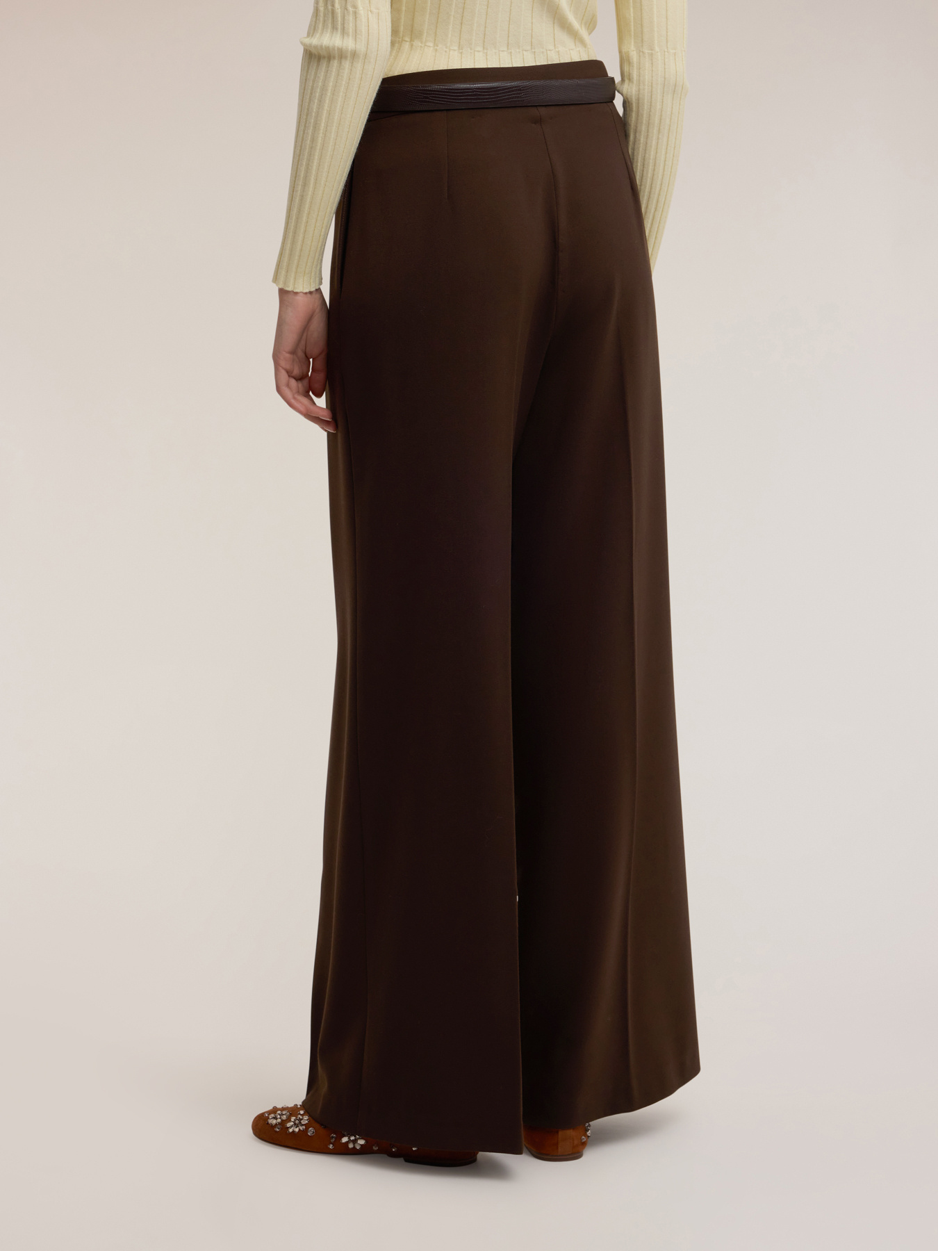 Pantalon palazzo en flanelle image number 1