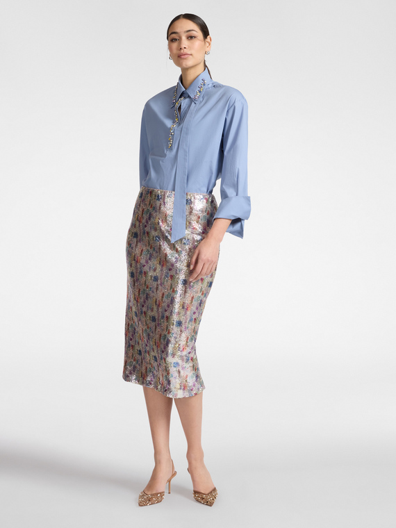 Gonna in tulle con paillettes