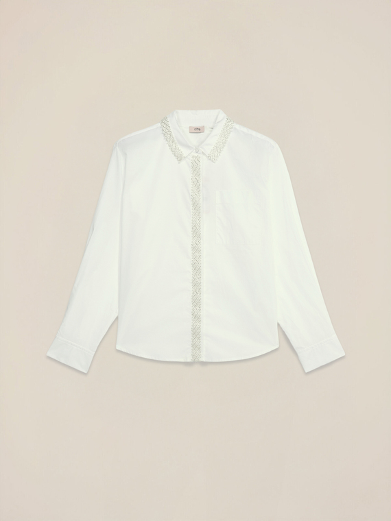Camicia con ricamo in perline
