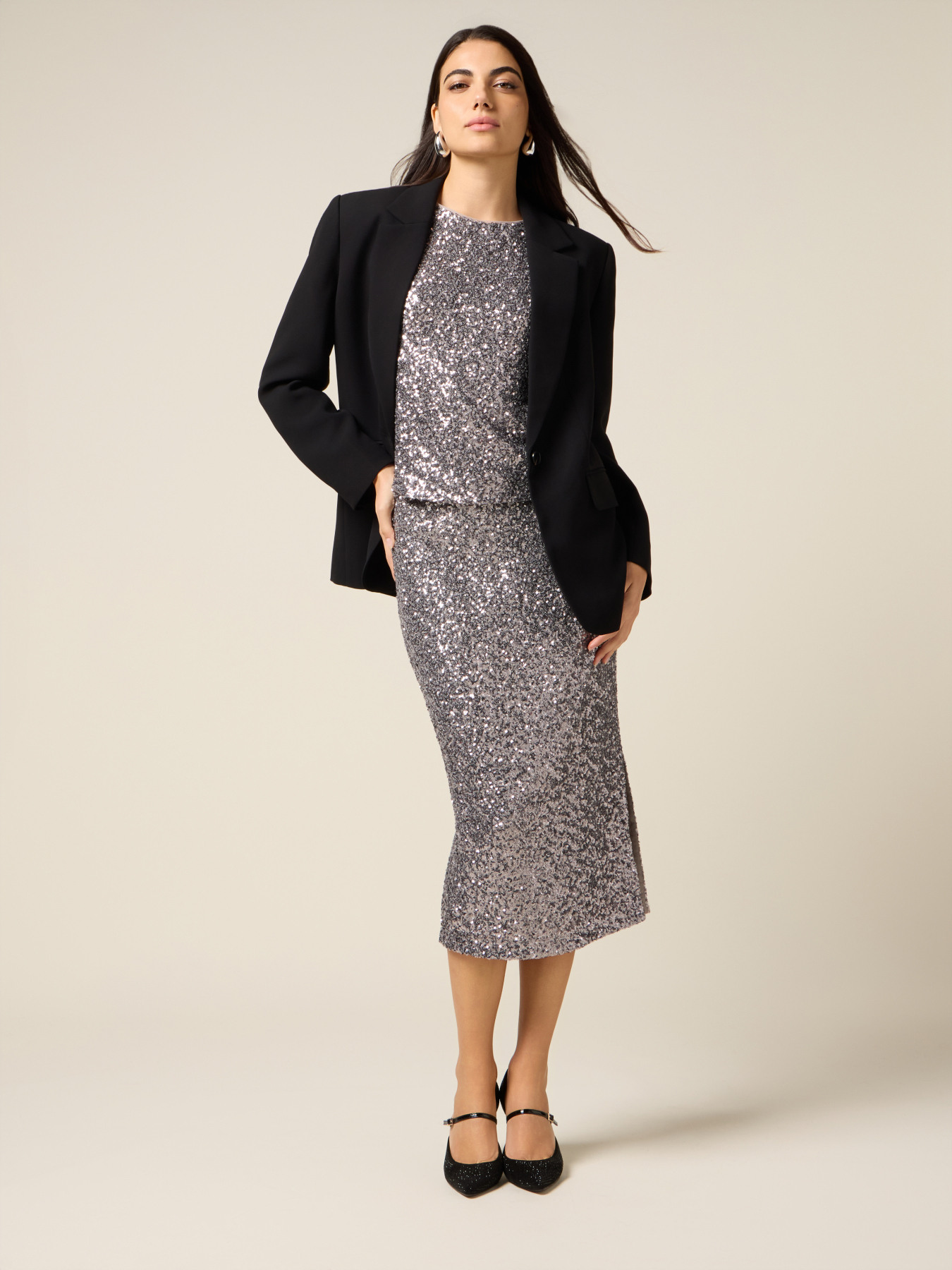 Gonna tubino in paillettes image number 0