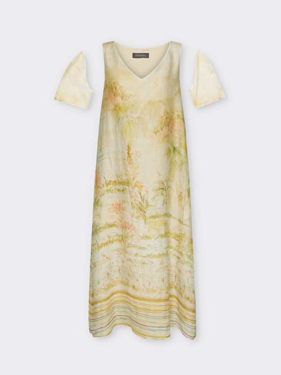 Vestido estampado con escote en pico