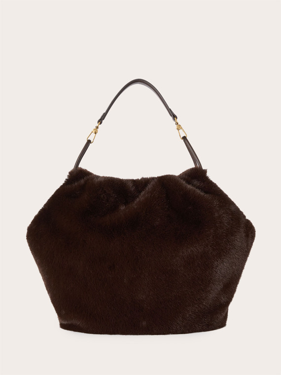 Sac shopping Curly effet peluche